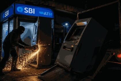 हाजीपुर में SBI ATM गैस कटर से उखाड़ ले गए चोर, सराय थाना क्षेत्र से बरामद, पुलिस जांच में जुटी