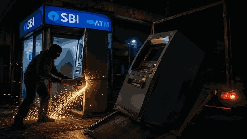 हाजीपुर में SBI ATM गैस कटर से उखाड़ ले गए चोर, सराय थाना क्षेत्र से बरामद, पुलिस जांच में जुटी