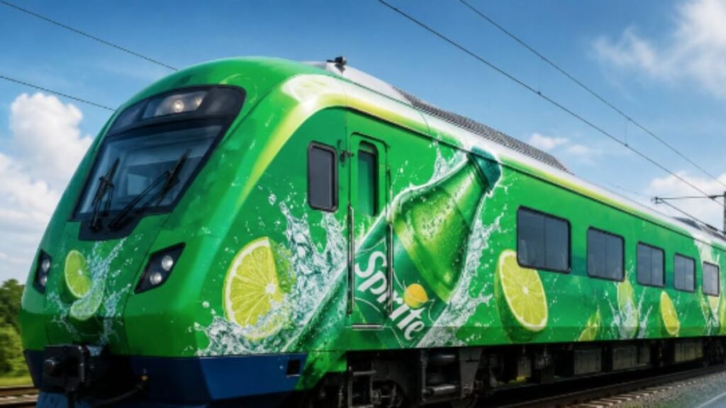 लखनऊ-दिल्ली तेजस एक्सप्रेस की Sprite ब्रांडिंग