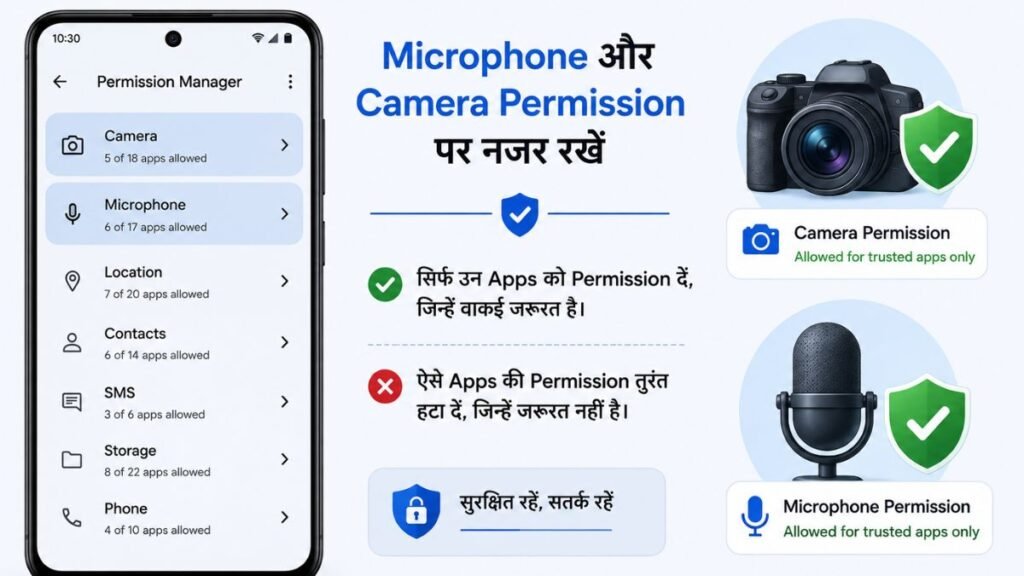 Smartphone Tips Microphone और Camera Permission पर नजर रखें