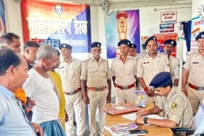 नालंदा के तेलमर थाना में गुंडा और चौकीदारी परेड का आयोजन