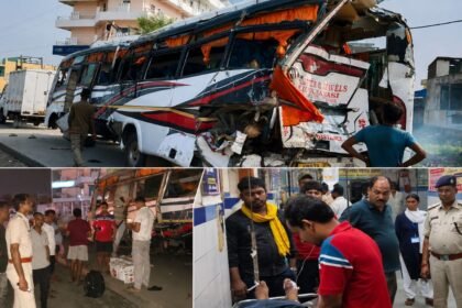 औरंगाबाद जीटी बाइपास पर बस और ट्रक की भीषण टक्कर