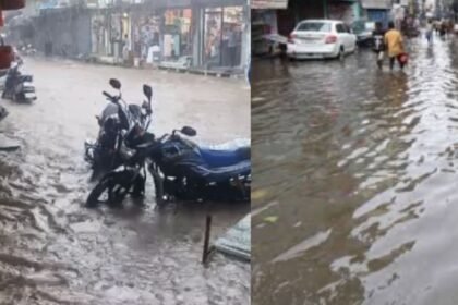 पटना में बढ़ते गंगा जलस्तर के बीच सड़क तक पहुंचा बाढ़ का पानी