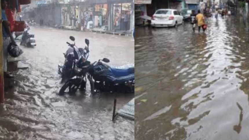 पटना में बढ़ते गंगा जलस्तर के बीच सड़क तक पहुंचा बाढ़ का पानी