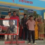 पोठिया बाजार में चाकूबाजी के बाद पुलिस जांच करती हुई