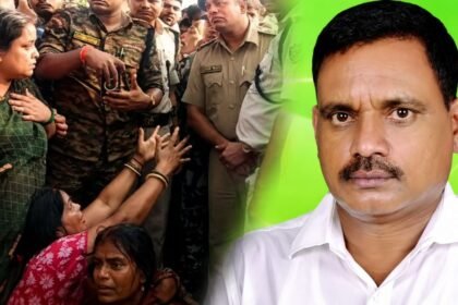वैशाली में ठेकेदार रामनरेश राय की हत्या के बाद घटनास्थल