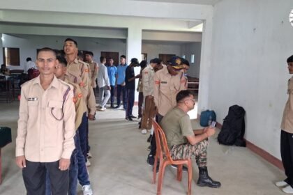 बिहारशरीफ में 38 बिहार बटालियन NCC के CATC-18 शिविर में प्रशिक्षण लेते कैडेट
