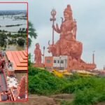चंडासी के अर्धनारीश्वर मंदिर परिसर में पहुंचा बाढ़ का पानी