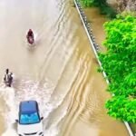 भागलपुर के भवनाथपुर में बाढ़ के पानी से बंद NH-80