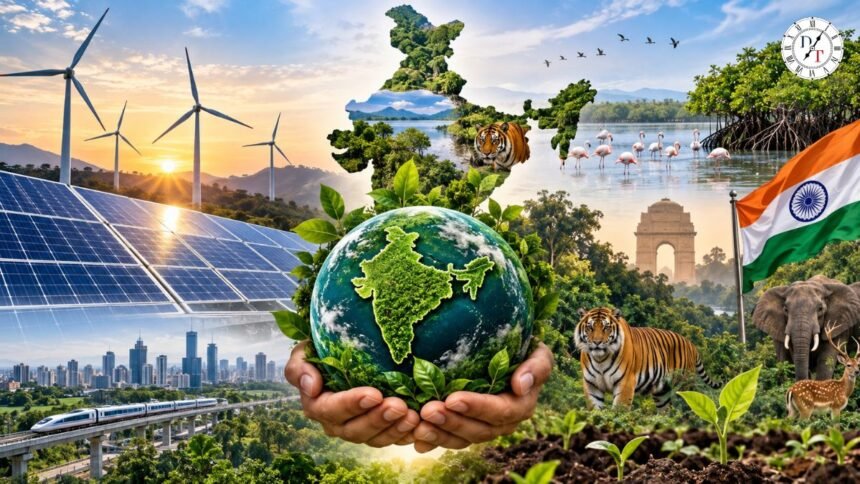 BJP Green Transformation में भारत की सोलर एनर्जी, जंगल और वाइल्डलाइफ की तस्वीर