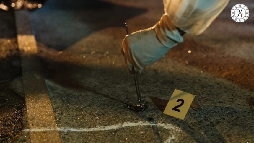 छपरा हवाई अड्डा परिसर में युवक की हत्या मामले की जांच करती पुलिस