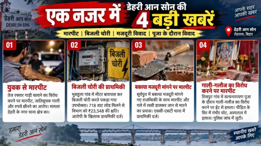 डेहरी आन सोन की चार प्रमुख खबरें