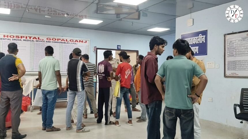 गोपालगंज के बंजारी बाइपास पर दो बाइक की टक्कर