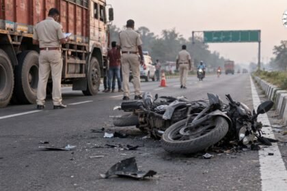 गोपालगंज के NH-27 पर बाइक सवार दो दोस्तों की सड़क हादसे में मौत