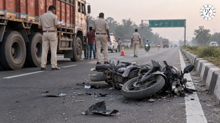 गोपालगंज के NH-27 पर बाइक सवार दो दोस्तों की सड़क हादसे में मौत