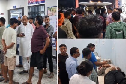 गोपालगंज के एनएच-27 पर स्कार्पियो और बाइक की टक्कर के बाद सड़क हादसा