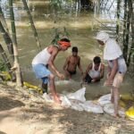 Gopalganj News: सारण मुख्य बांध में रैट होल से रिसाव तेज