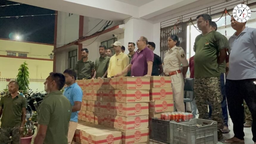 जमुई में डाक पार्सल वाहन से 2760 कैन बीयर बरामद