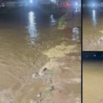 जमुई में बारिश से बिगड़े हालात, तेज बहाव में कार सड़क से नीचे गिरी