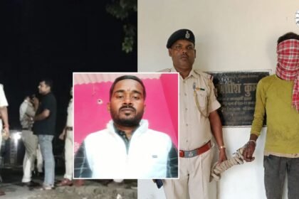 मधेपुरा के पुरैनी में विक्की मेहता हत्याकांड के बाद जांच करती पुलिस