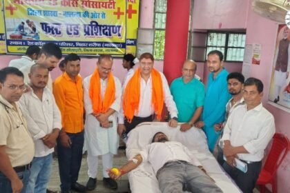 नालंदा में मोदी के जन्मदिन पर भाजपा युवा मोर्चा का रक्तदान शिविर