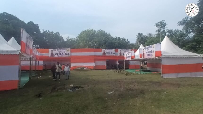 मुंगेर में बाढ़ पीड़ितों के लिए बनाया गया टेंट सिटी राहत केंद्र