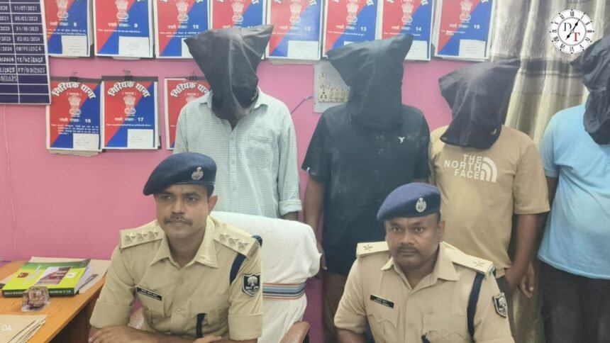 नालंदा के गिरियक में स्मैक के साथ गिरफ्तार आरोपी और जब्त बुलेट