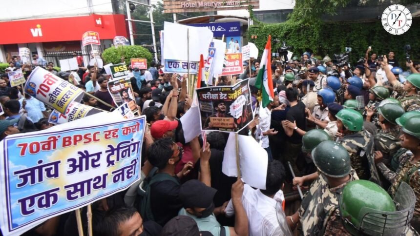 पटना में 70वीं BPSC और दारोगा परीक्षा रद्द करने की मांग को लेकर छात्र प्रदर्शन