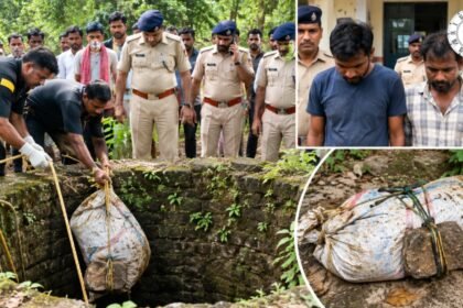 रोहतास में कुएं से बोरे में बंद शव बरामद, पति समेत दो गिरफ्तार
