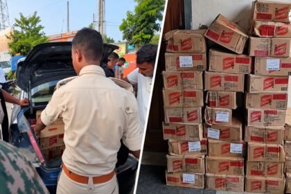 एकमा में ट्रैक्टर से टकराई स्विफ्ट डिजायर से अंग्रेजी शराब बरामद