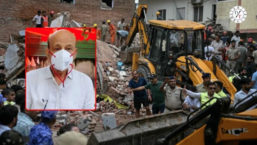 दिल्ली के सत्य निकेतन में ढही पांच मंजिला PG इमारत
