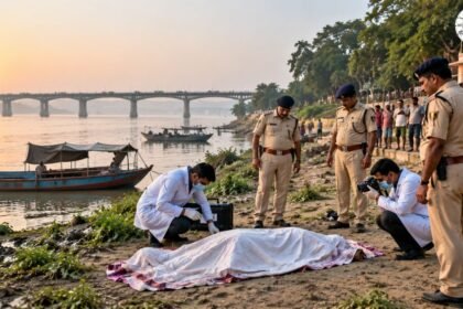 तेघड़ा में गंगा किनारे मिला अज्ञात महिला का शव