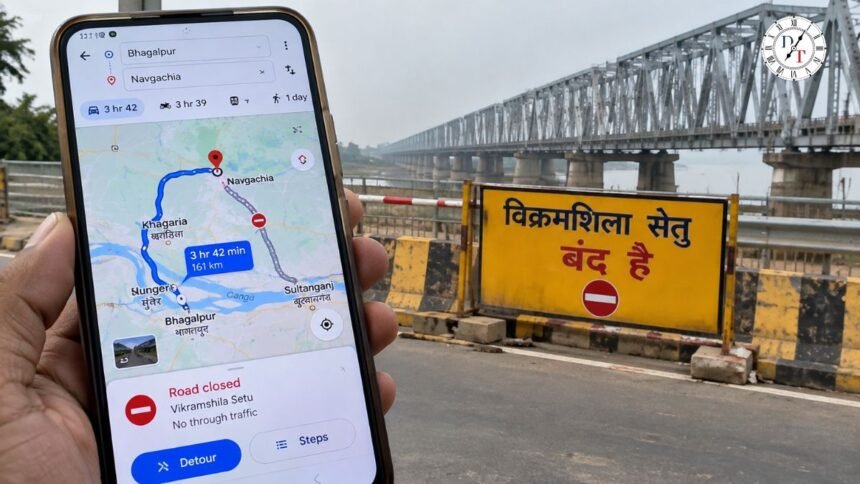 विक्रमशिला सेतु बंद: Google Maps ने भागलपुर-नवगछिया रूट किया ब्लॉक