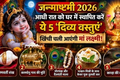 जन्माष्टमी 2026 पर दक्षिणवर्ती शंख, कामधेनु, मोरपंख, वैजयंती माला और बांसुरी से जुड़े उपाय और मान्यताओं के बारे में जानें।