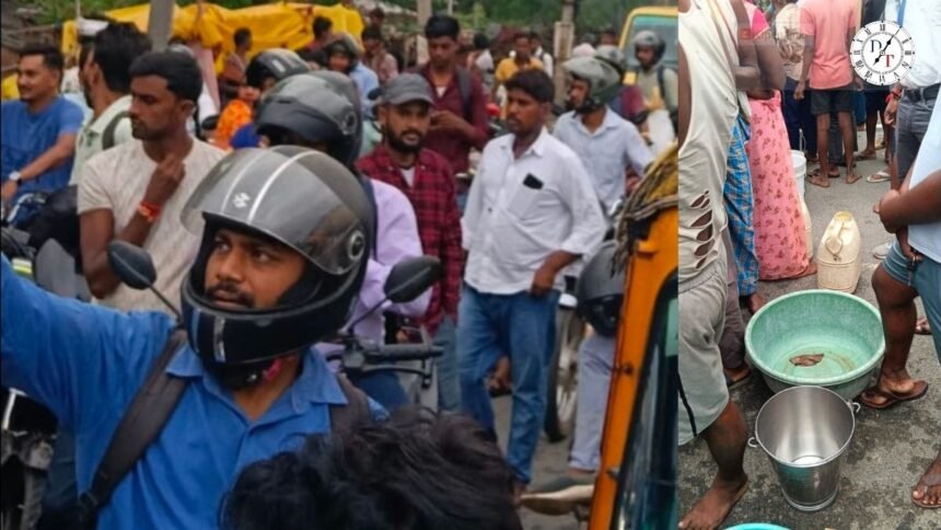जहानाबाद में पानी की समस्या को लेकर NH-33 पर प्रदर्शन करते ग्रामीण