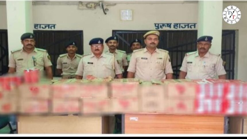 नालंदा के वेना में बरामद 6447 बोतल विदेशी शराब और जब्त वाहन