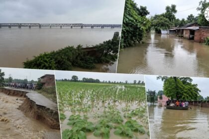 पटना में गंगा और पुनपुन नदी का बढ़ता जलस्तर