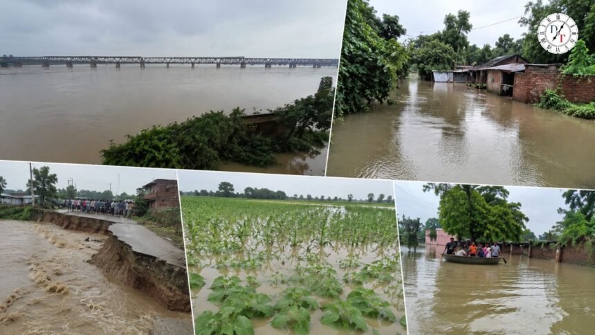 पटना में गंगा और पुनपुन नदी का बढ़ता जलस्तर