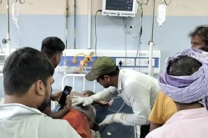 बिहारशरीफ बाजार समिति में 11 हजार वोल्ट की तार गिरने से फल कारोबारी झुलसा