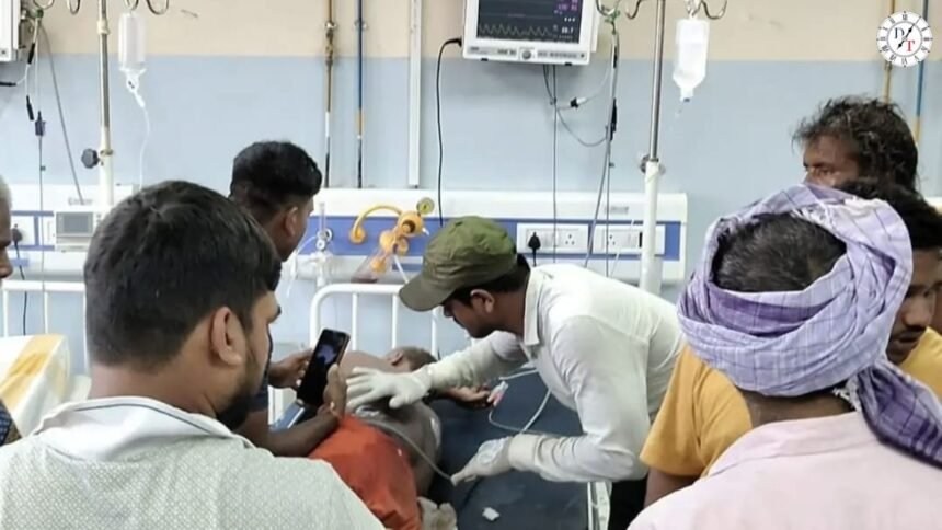 बिहारशरीफ बाजार समिति में 11 हजार वोल्ट की तार गिरने से फल कारोबारी झुलसा