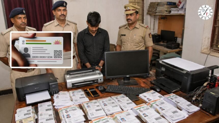 लखीसराय में साइबर कैफे से आधार कार्ड और दस्तावेज बरामद