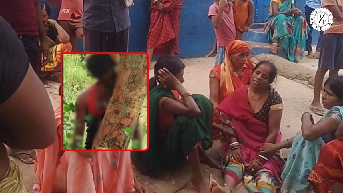 हरनौत में युवक का शव पेड़ से लटका मिलने के बाद जांच करती पुलिस