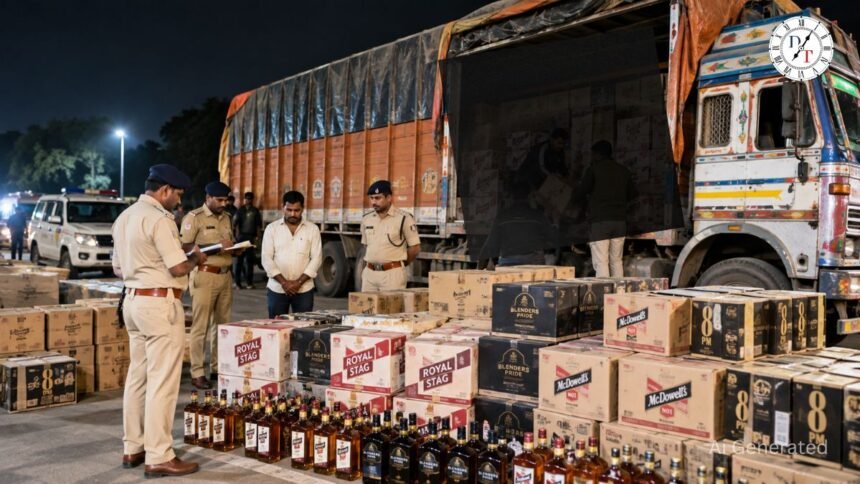 Araria में ट्रक से 2603 लीटर विदेशी शराब बरामद