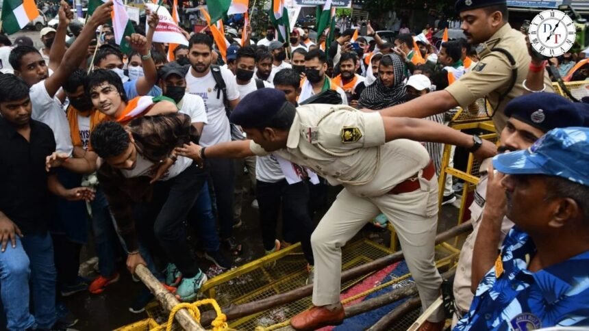 दारोगा मुख्य परीक्षा रद्द होने पर पटना में प्रदर्शन