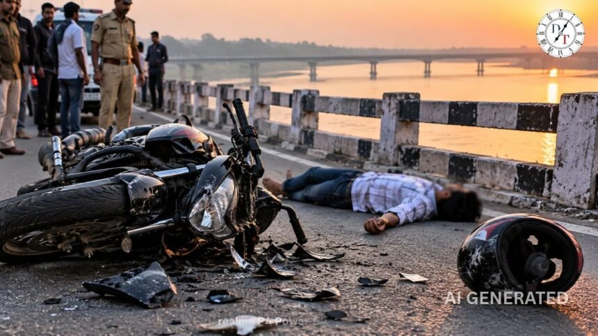 गेमन पुल हादसा: बाइक सवार 22 वर्षीय मिथुन की मौत