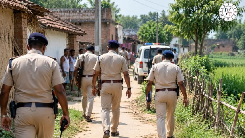 वादा के कादिरगंज में लापता तीन बच्चों की तलाश करती पुलिस