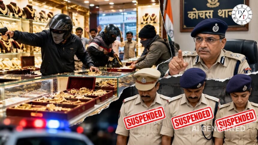 कोचस ज्वेलरी लूटकांड: तीन पुलिसकर्मी सस्पेंड