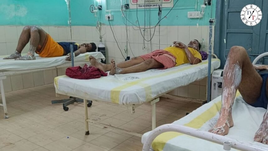 मुंगेर में गैस सिलेंडर ठीक करते लगी आग, तीन झुलसे