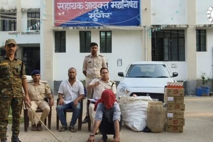 मुंगेर में 1094 टेट्रा पैक शराब बरामद, तस्कर गिरफ्तार