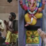 पीएम नरेंद्र मोदी 25 साल पूरे होने पर दिल्ली के विनायक मंदिर में पूजा करते हुए